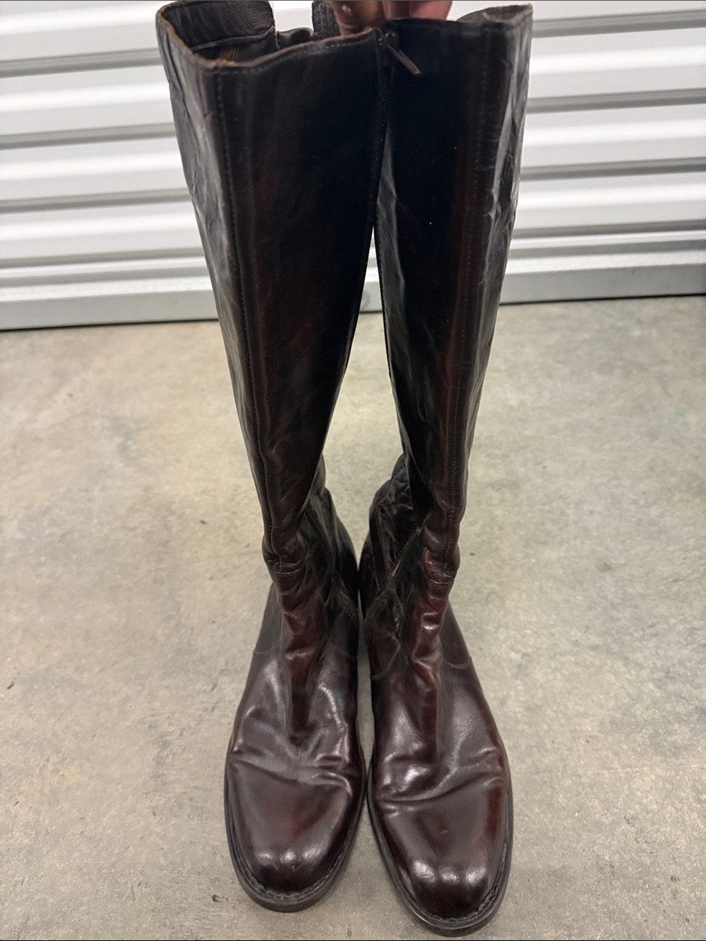 Born Brown Leather Tall Lace-Up Riding Boots
